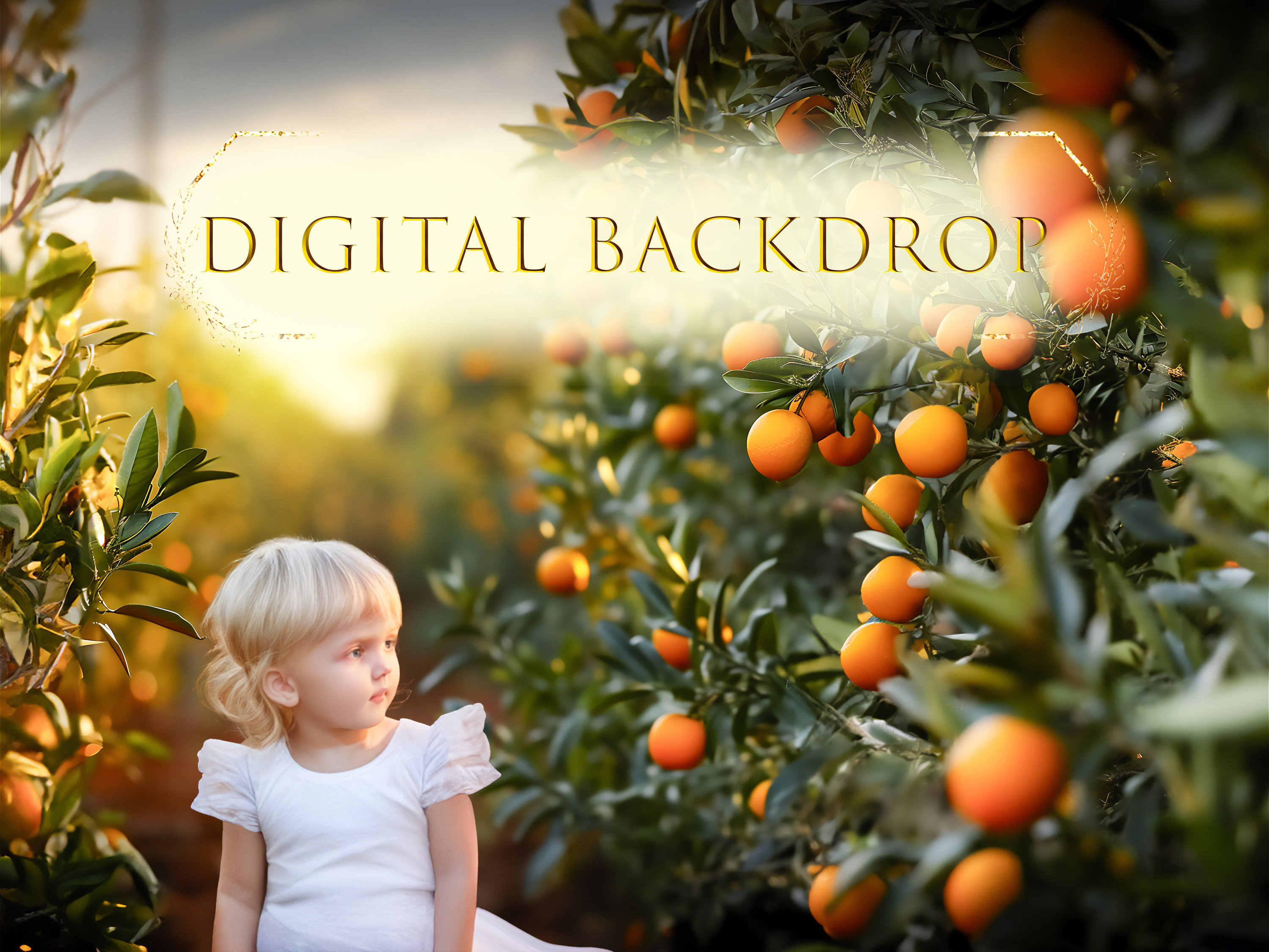 Oranges Digital Backdrop | Background Graphics ~ Creative Market