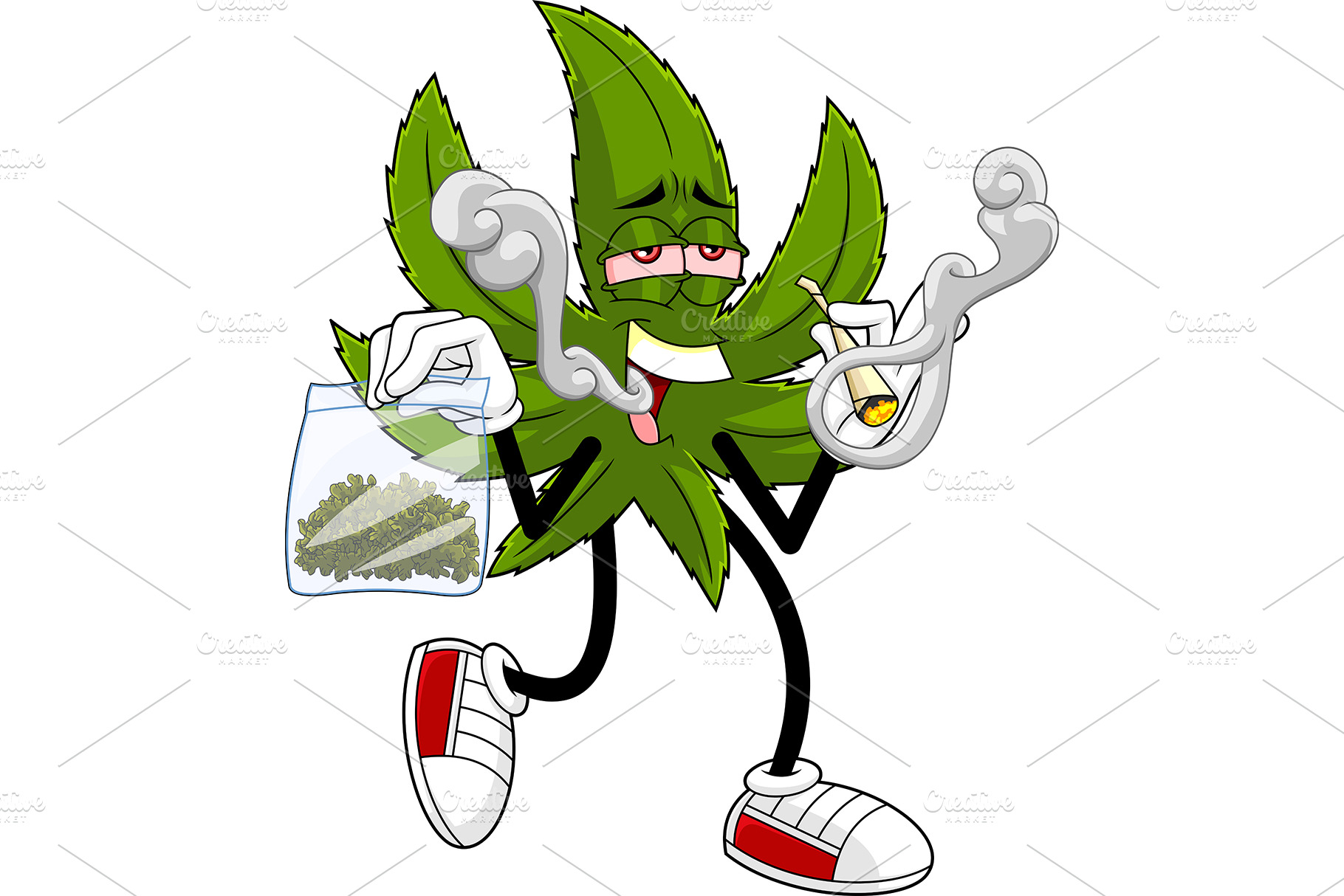 Marijuana Leaf Cartoon Character | Illustrations ~ Creative Market