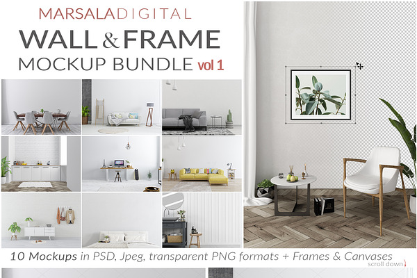 Download Wall Frame Mockup Bundle V1 Creative Photoshop Templates Creative Market