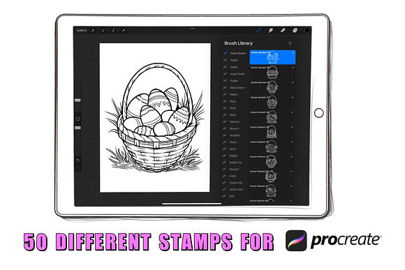 Procreate 22 Easter Egg Stamp Brushes Graphic by Sawanarod · Creative  Fabrica