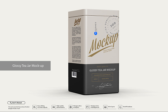 Download Glossy Tea Jar Mock Up Creative Photoshop Templates Creative Market