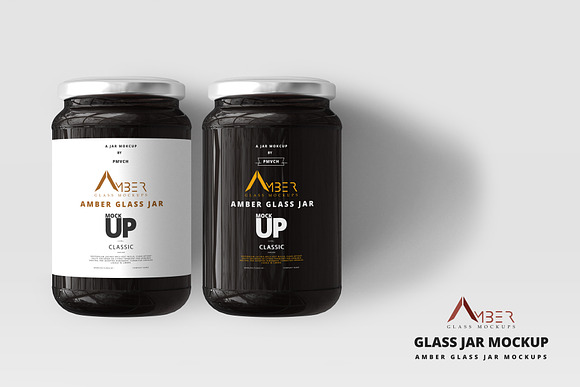 Download Amber Glass Jar Mockup Creative Photoshop Templates Creative Market