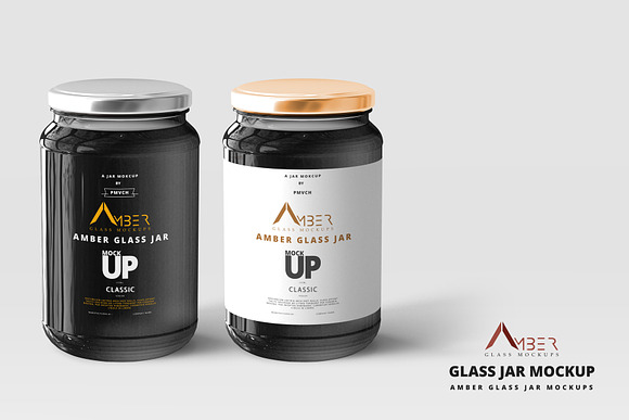 Download Amber Glass Jar Mockup Creative Photoshop Templates Creative Market