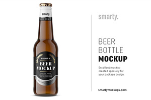 Download Amber Beer Bottle Mockup Creative Photoshop Templates Creative Market Yellowimages Mockups