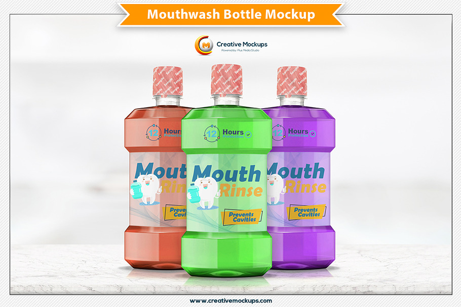 Mouthwash Bottle Mockup | Creative Photoshop Templates ~ Creative Market