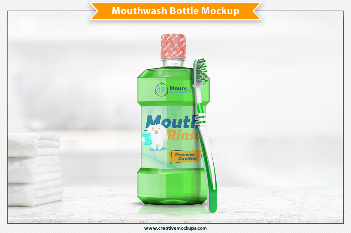 Download Mouthwash Bottle Mockup | Creative Photoshop Templates ~ Creative Market