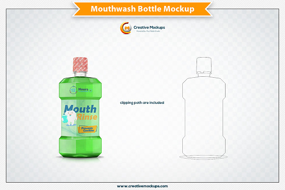 Download Mouthwash Bottle Mockup Creative Photoshop Templates Creative Market