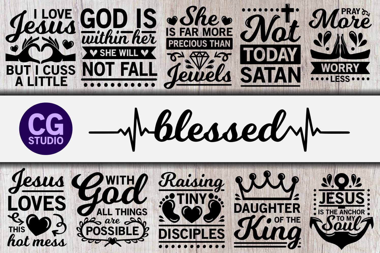 Blessed Svg Bundle Pre Designed Photoshop Graphics Creative Market