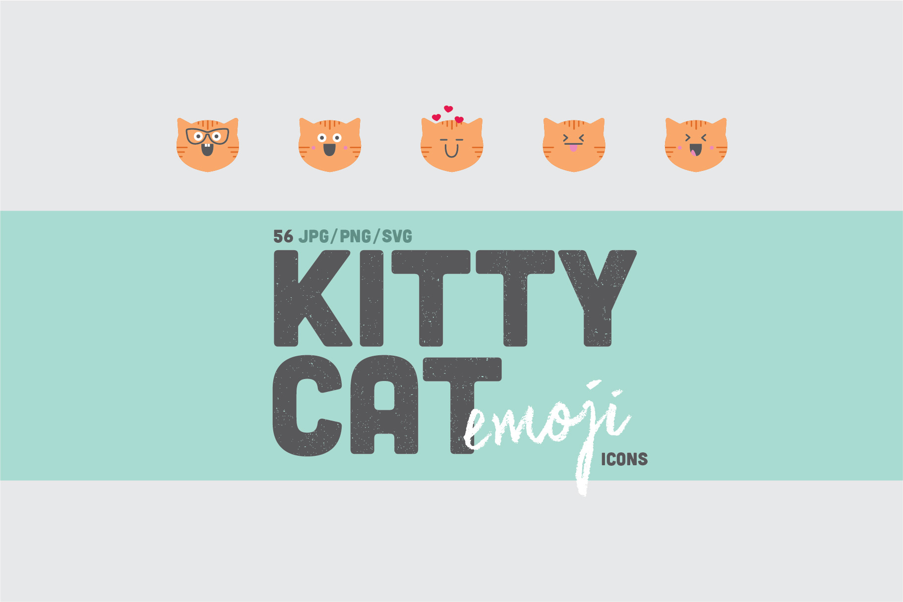 Download 56 Cat Emoji Icons Patterns Pre Designed Illustrator Graphics Creative Market PSD Mockup Templates