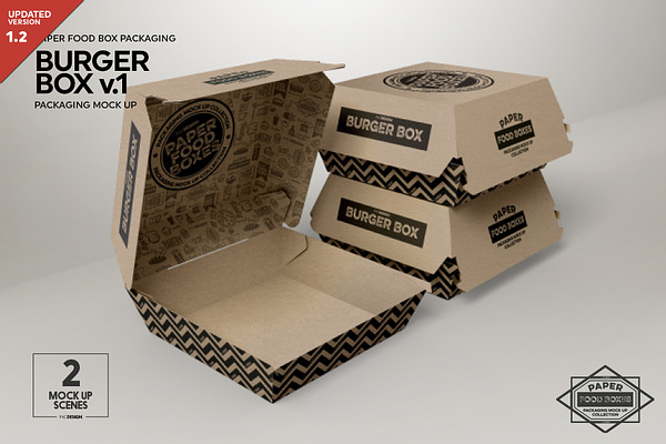 Burger Box Packaging Mockup v.1 | Package Design