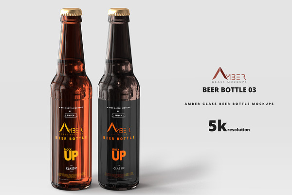 Download Amber Glass Beer Bottle Mockup 02 Creative Photoshop Templates Creative Market