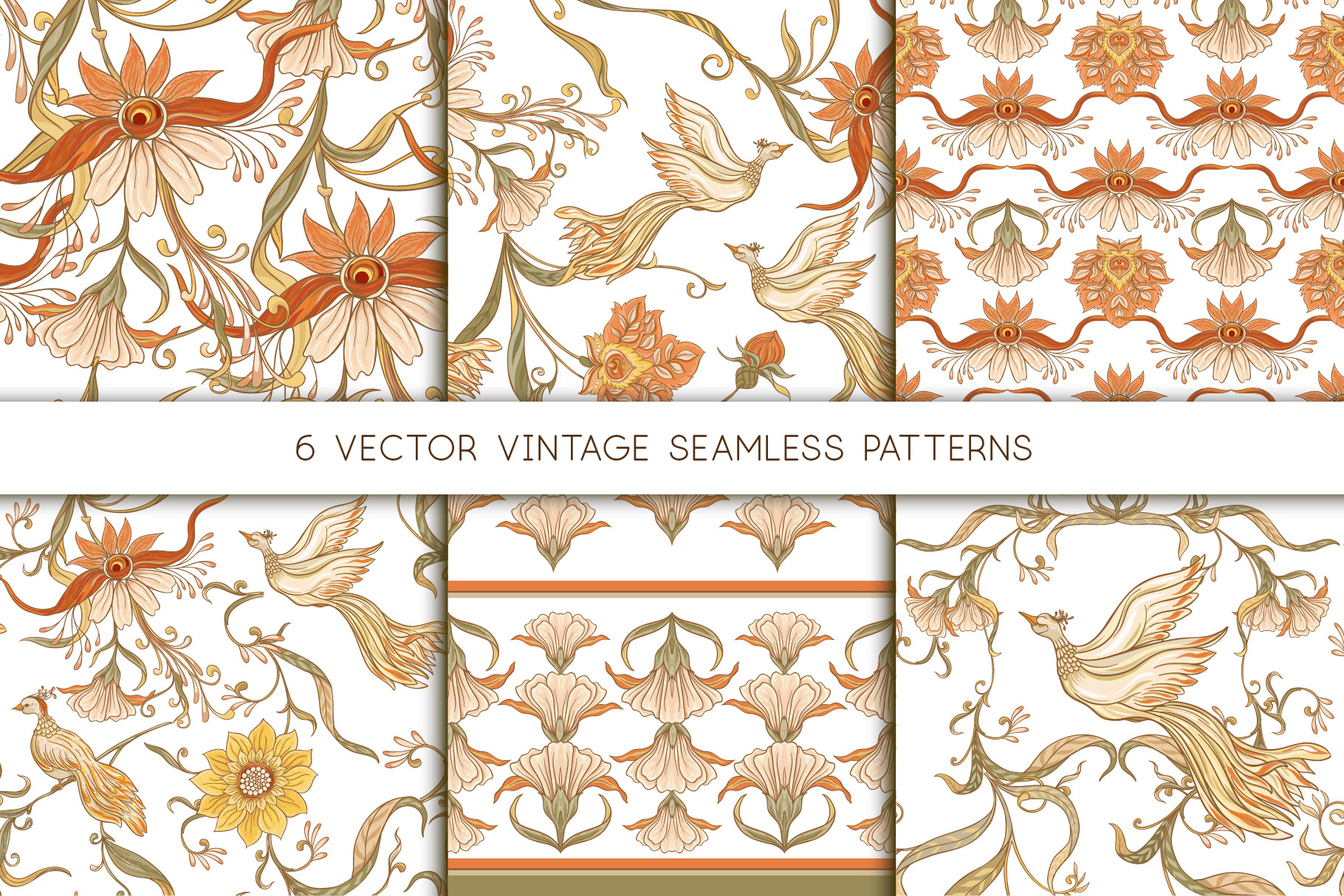 Floral Vintage Seamless Pattern Pre Designed Illustrator Graphics Creative Market