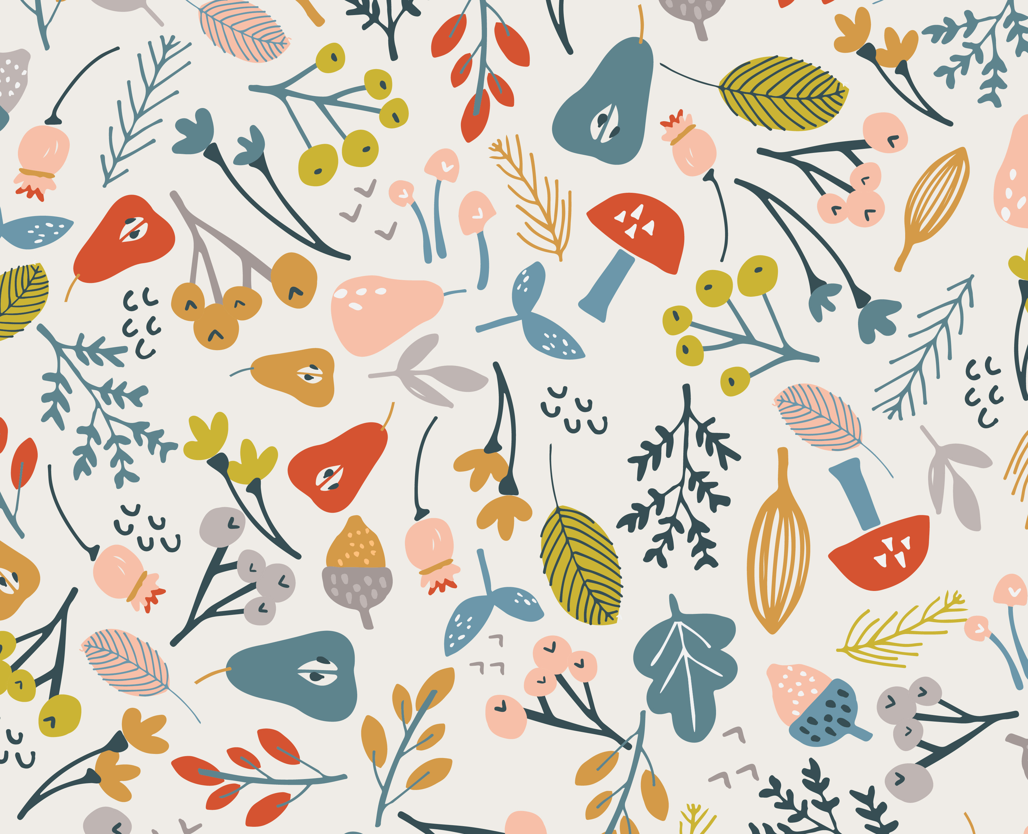 Fall Foliage Seamless Vector Pattern | Graphic Patterns ~ Creative Market