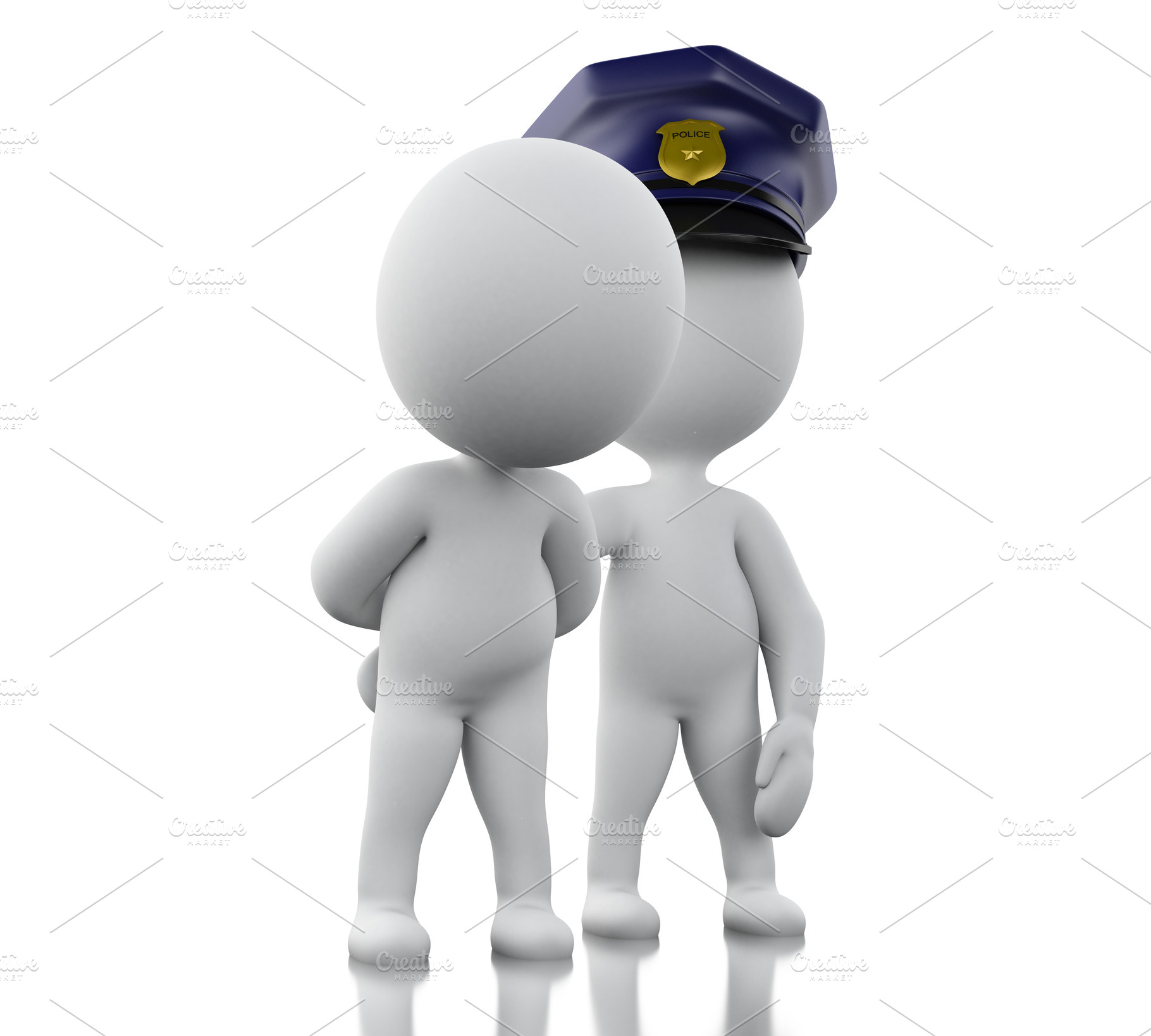 3d Policeman arresting a thief again | Background Stock Photos ...