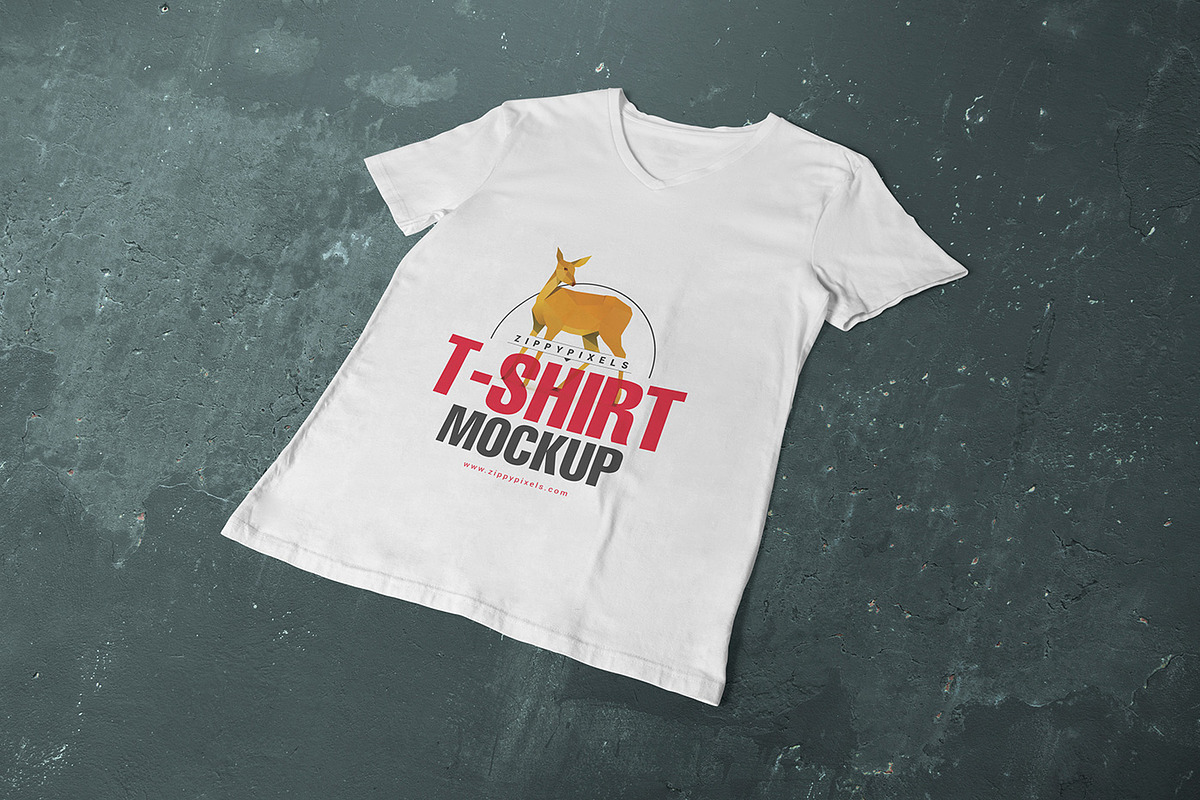 Download V-Neck T-shirt Mockups | Creative Illustrator Templates ...