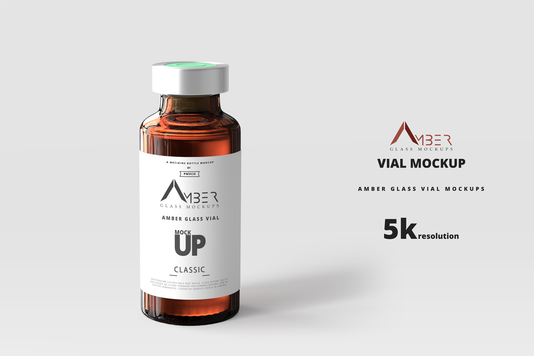 Download Amber Glass Vial Mockup Creative Photoshop Templates Creative Market