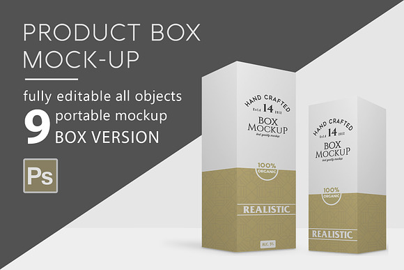 Download Box Mockup Thin Creative Photoshop Templates Creative Market