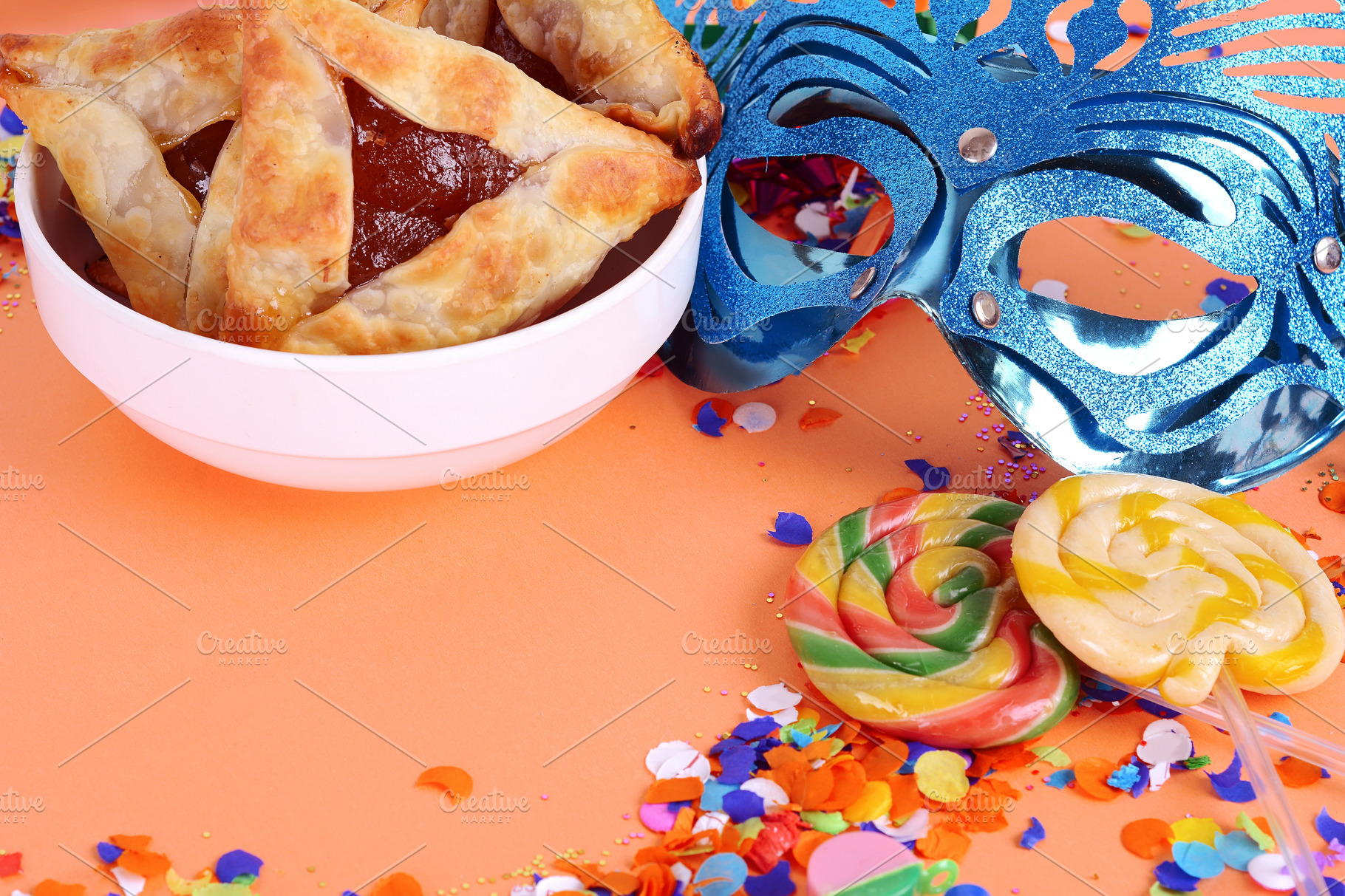 Purim background with carnival mask, | High-Quality Stock Photos