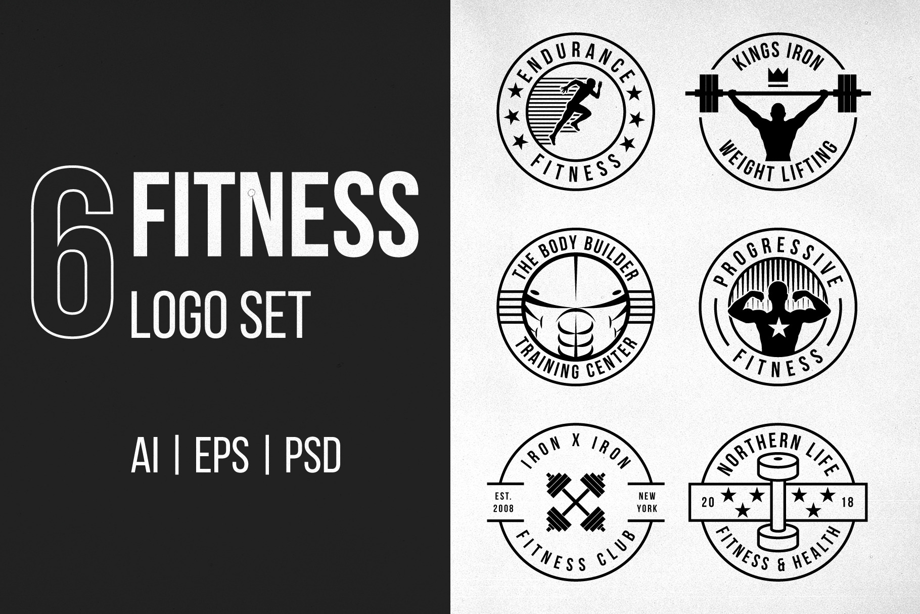 Fitness Logos Creative Illustrator Templates Creative Market