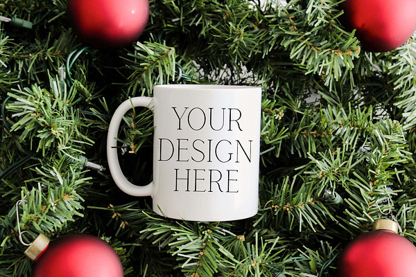 11 Oz Pine Christmas Mug Mockup Creative Illustrator Templates Creative Market