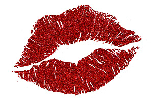 Red Glittered Lips Custom Designed Illustrations Creative Market