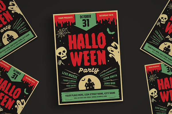 Halloween Party Flyer | Creative Illustrator Templates ~ Creative Market