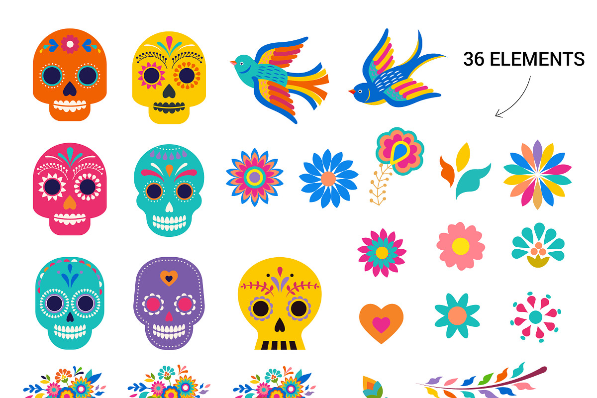 Day Of The Dead   Mexican Collection | Decorative Illustrations