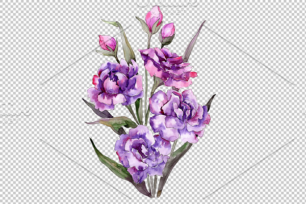 Bouquet of purple flowers PNG set | Pre-Designed Photoshop Graphics