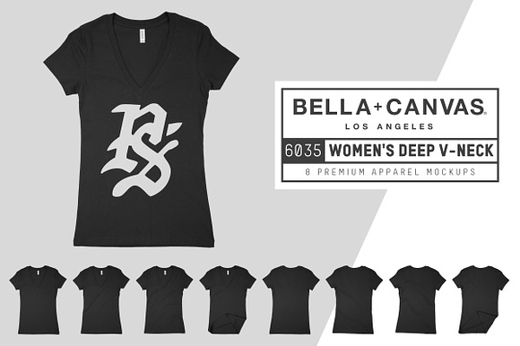 Download Bella Canvas 6035 Ladies Deep V Neck Creative Photoshop Templates Creative Market