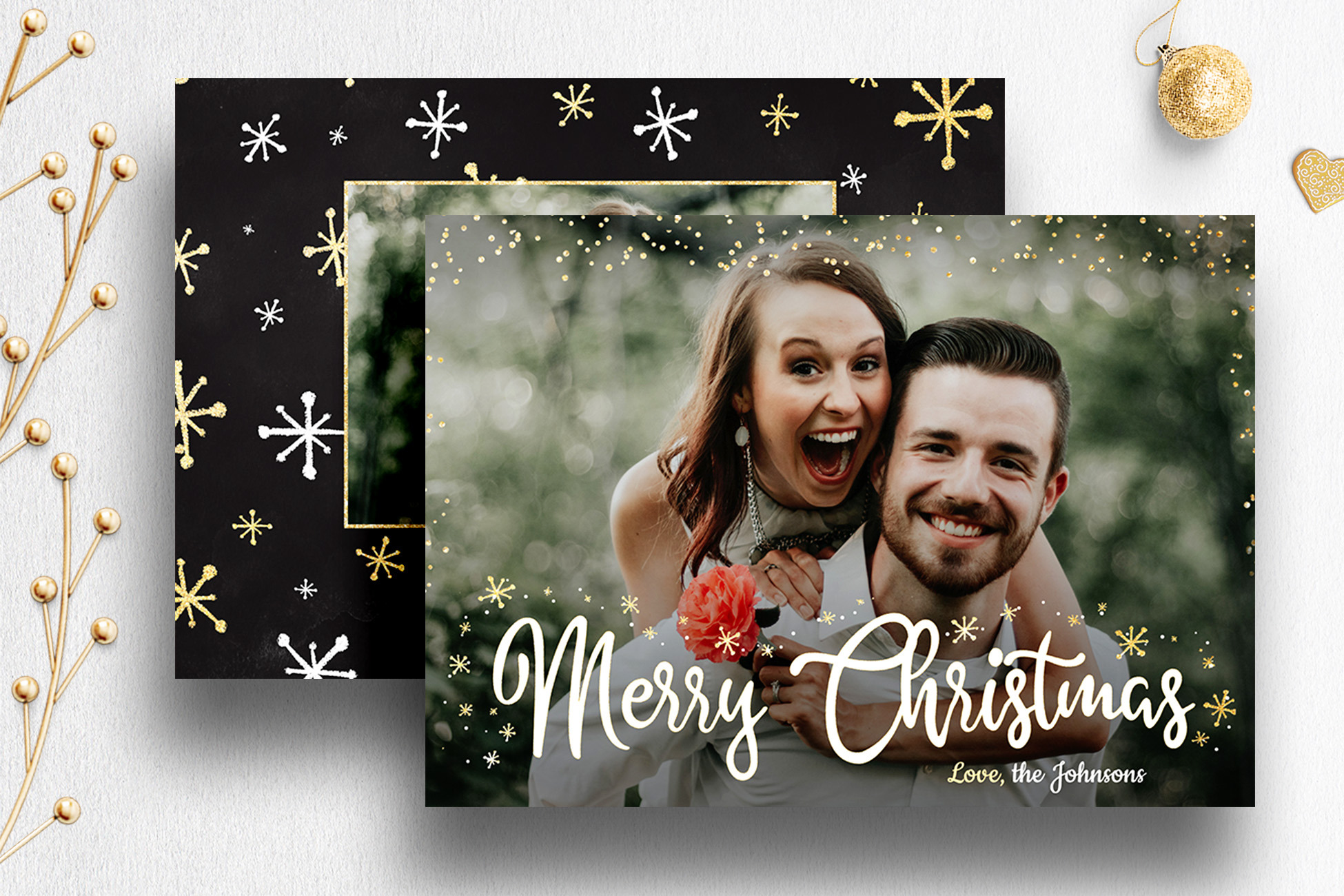 Photo Christmas Card Template | 008 | Card Templates ~ Creative Market