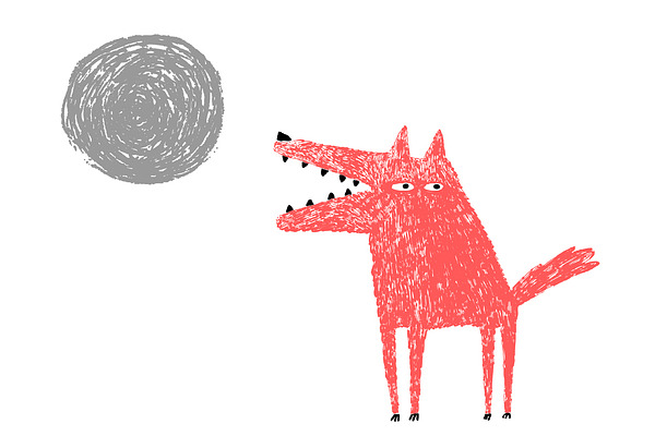 Wolf And Full Moon Pack Pre Designed Illustrator Graphics Creative Market