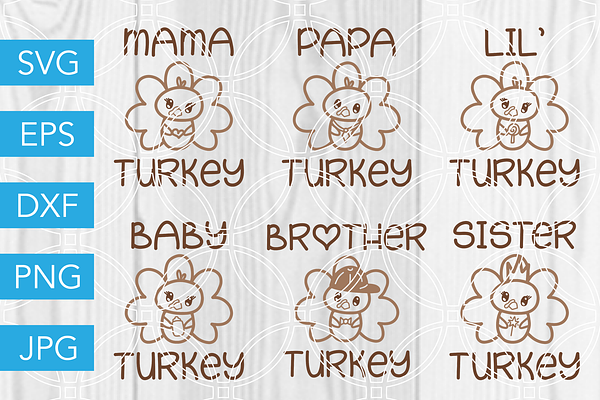 Download Mama Turkey Svg Cut File Pre Designed Vector Graphics Creative Market