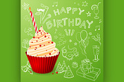 Happy Birthday poster | Pre-Designed Illustrator Graphics ~ Creative Market