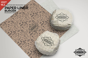 Download Burger Paper Liner Packaging Mockup Creative Photoshop Templates Creative Market