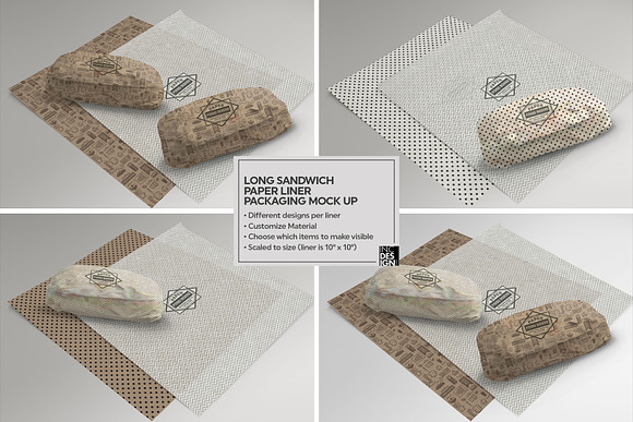 Download Long Sandwich Paper Liner Mockup Creative Photoshop Templates Creative Market