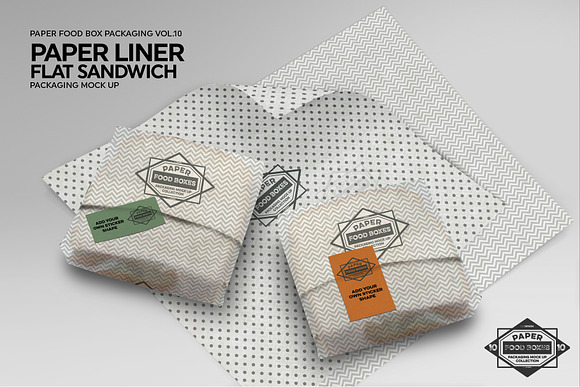 Download Flat Sandwich Paper Liner Mockup Creative Photoshop Templates Creative Market