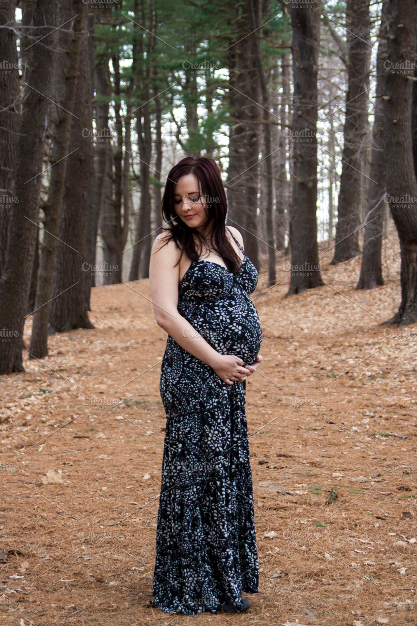 Pregnant Woman In Woods 2 High Quality People Images