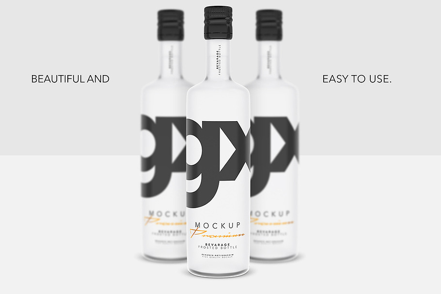 Download Beverage - Frosted Bottle - Mockup | Creative Photoshop ...