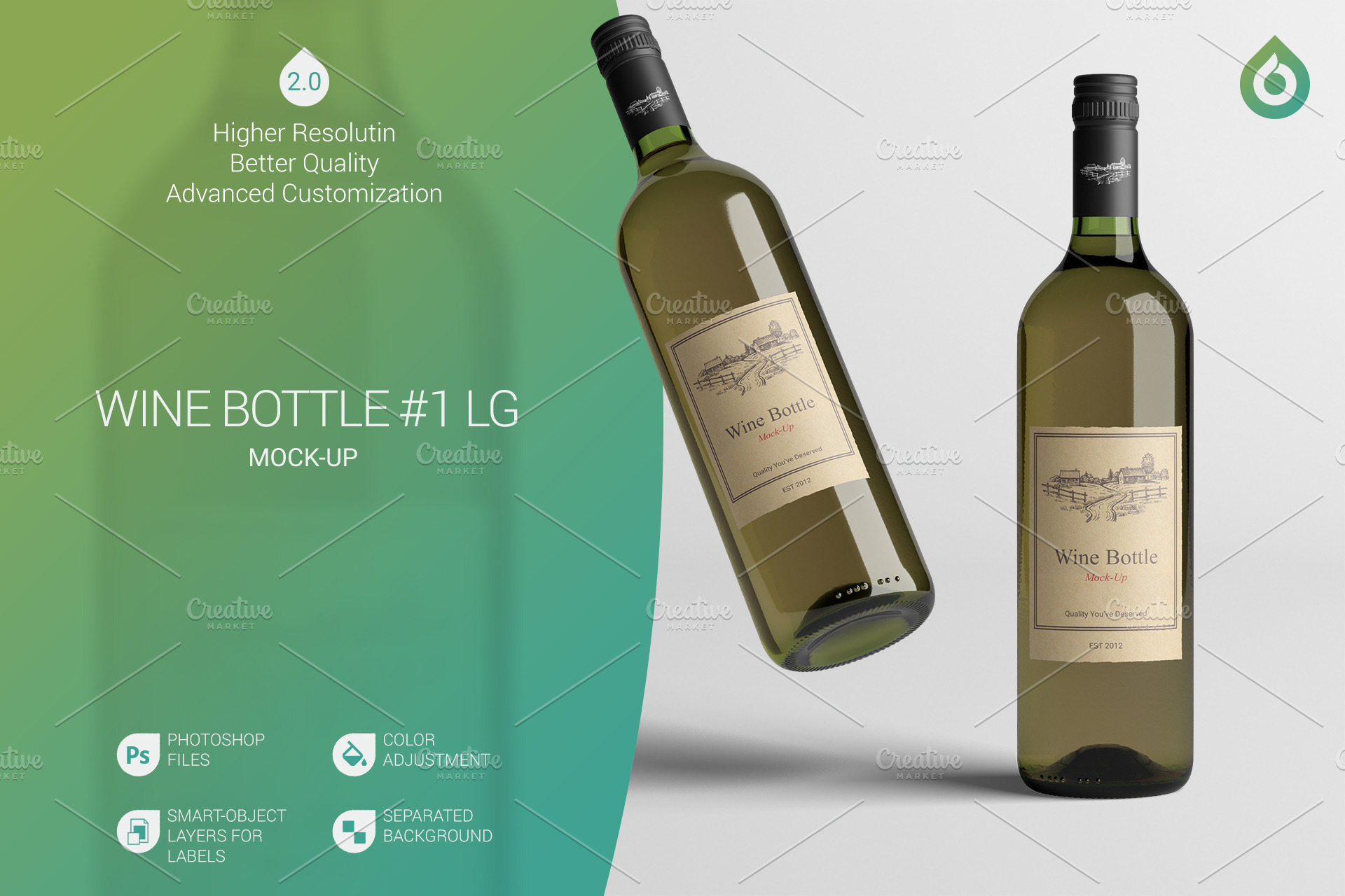 Download Wine Bottle Mockup | Creative Photoshop Templates ...