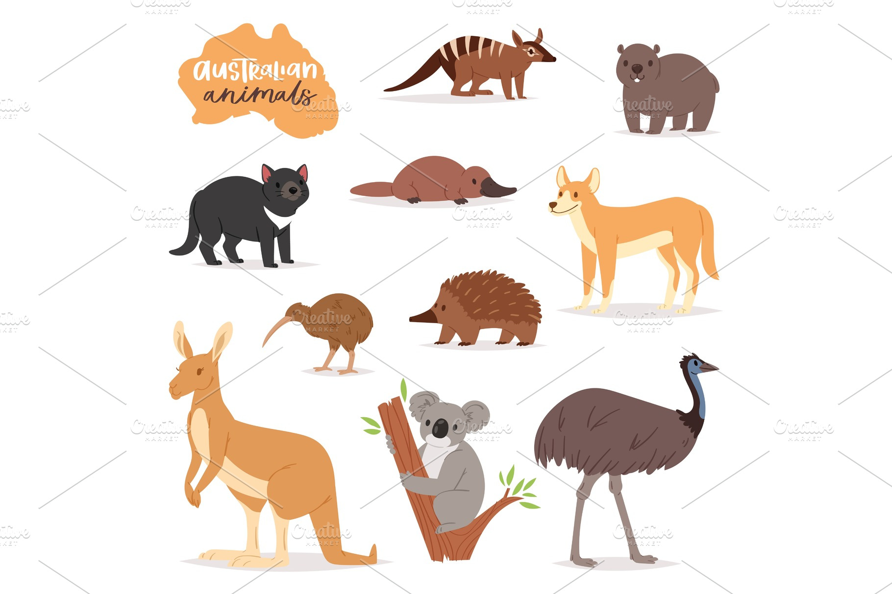 Download Australian animals vector | Pre-Designed Vector Graphics ~ Creative Market