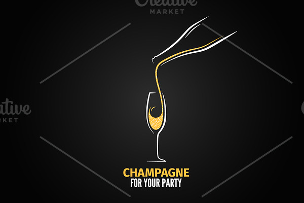 Dark champagne logo. | Pre-Designed Illustrator Graphics ~ Creative Market