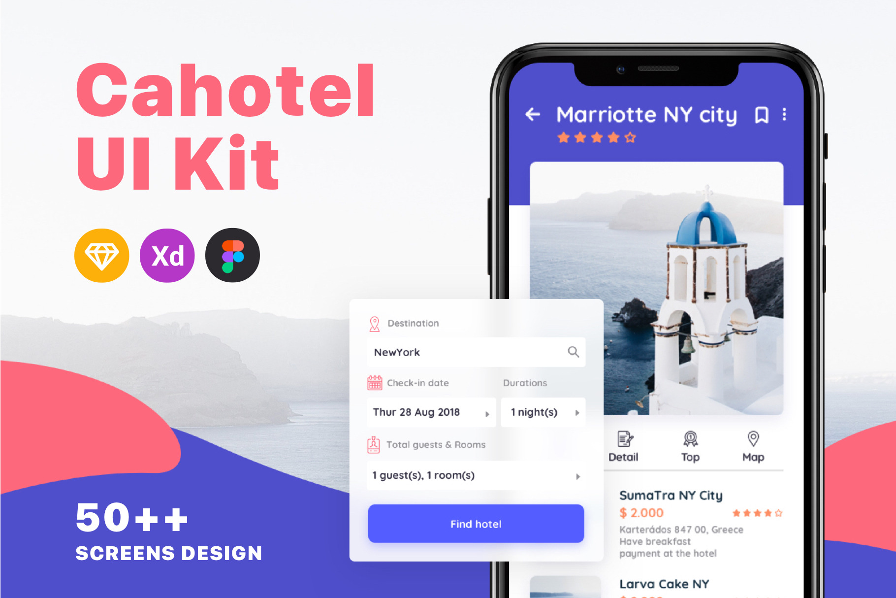 Cahotel - Booking Hotel UI Kit | Creative App Templates ...