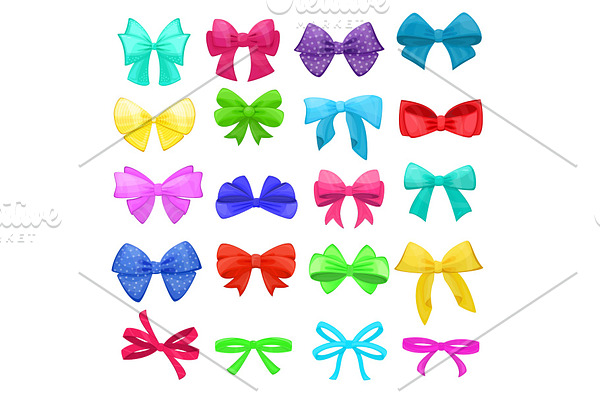 Girls bow vector girlish bowknot or girlie ribbon on hair or for ...