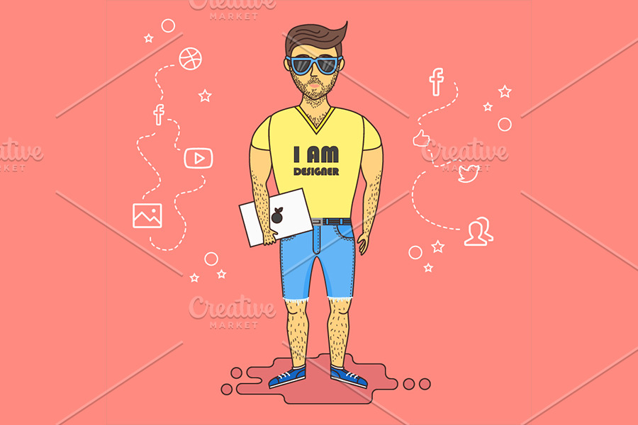 I am designer. Technology Illustrations Creative Market