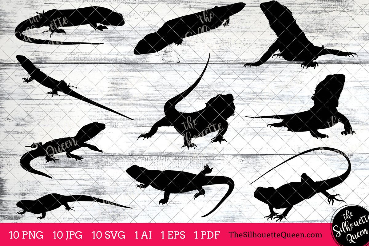 Reptile silhouette vector graphics | Pre-Designed Illustrator Graphics ...