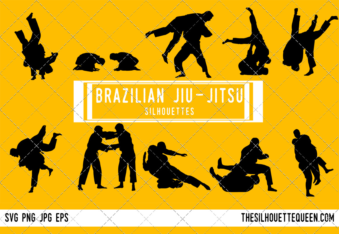 Brazilian Jiu Jitsu Silhouette Pre Designed Illustrator Graphics Creative Market