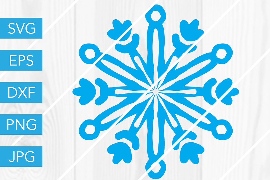 Snowflake Svg Cut Files Pre Designed Illustrator Graphics ~ Creative