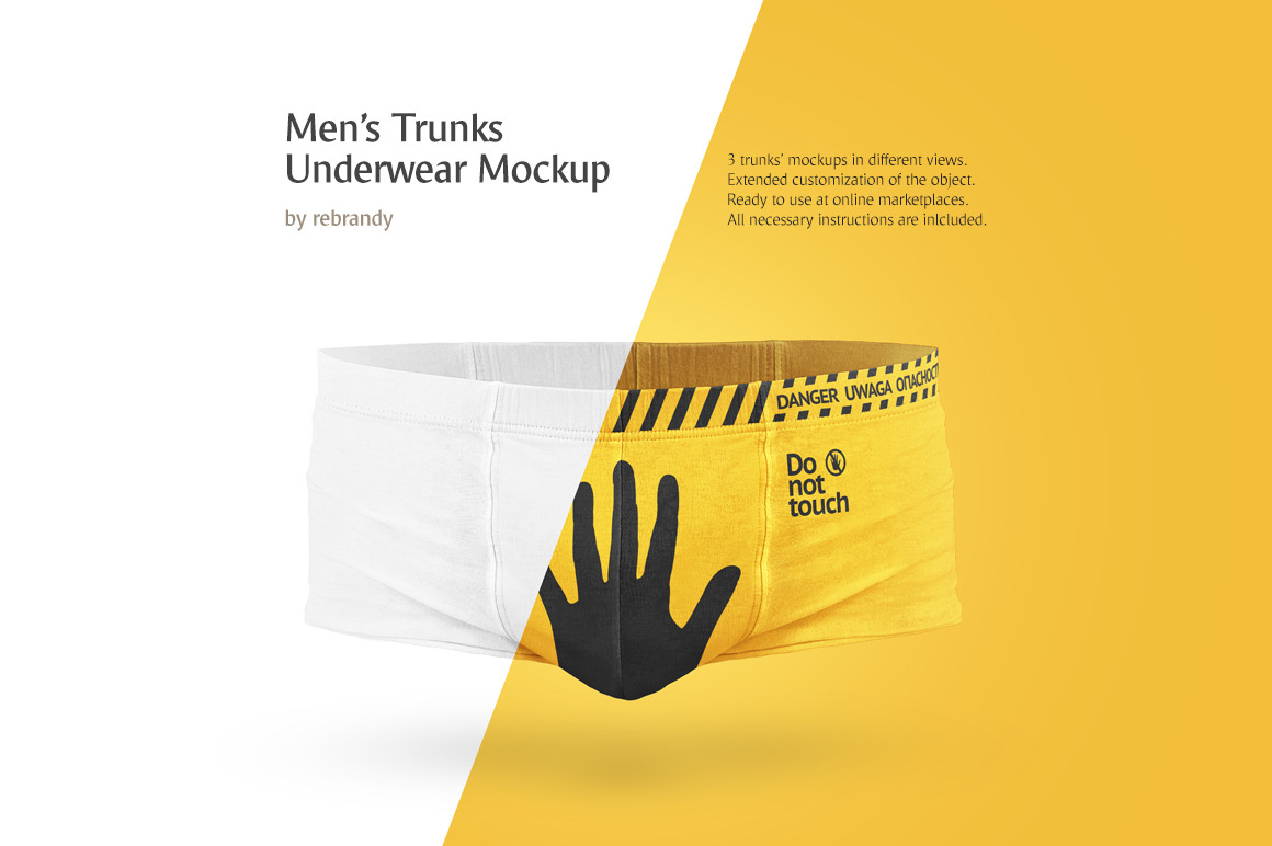 Download Men S Trunks Underwear Mockup Creative Photoshop Templates Creative Market PSD Mockup Templates