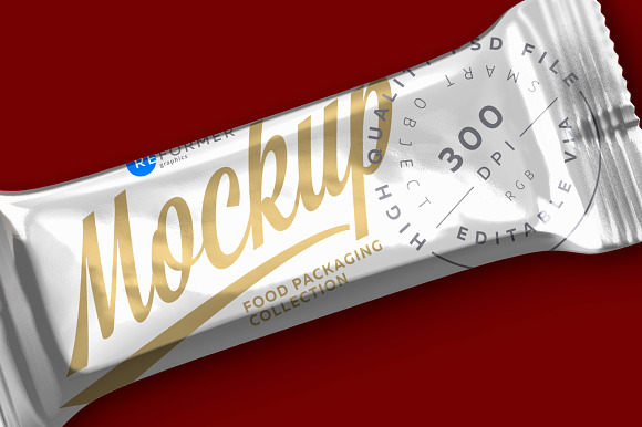 Download Glossy Metallic Snack Bar Mockup Creative Photoshop Templates Creative Market