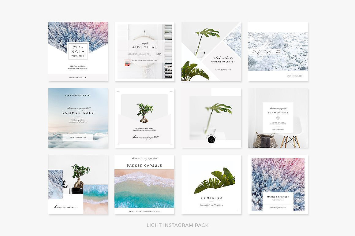 Clean Instagram Bundle | Social Media Templates ~ Creative Market